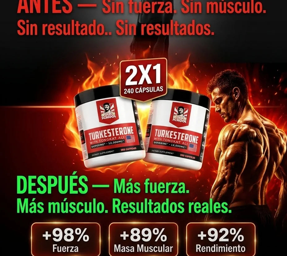 Combo 2 Unidades — Turkesterone Old School, Refuerzo de Testosterona